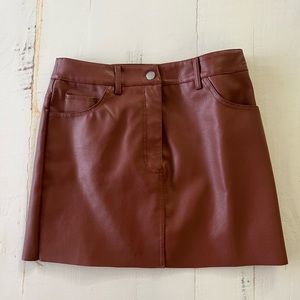 Women’s brown leather skirt
